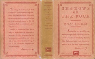 Item #63-6259 Shadows On The Rock. Dust Jacket for First Edition. Willa Cather
