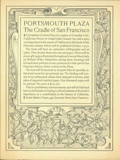 Item #63-6340 Prospectus for Portsmouth plaza, the cradle of San Francisco. (This is the...