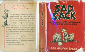Item #63-6386 Dust Jacket for The Sad Sack. Price of $2.00 on flap. Sgt. George Baker, Sgt. Marion Hargrove, intr.