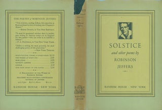 Item #63-6388 Dust Jacket for Solstice and other poems by Robinson Jeffers. Price of $2.50 on...