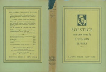 Item #63-6388 Dust Jacket for Solstice and other poems by Robinson Jeffers. Price of $2.50 on flap. [Original First Edition.]. Robinson Jeffers.