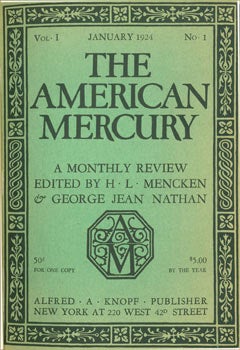 Item #63-6404 American Mercury. Volume I, No. 1-4, January - April 1924. First Four Issues Bound...