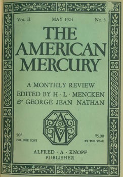 Item #63-6405 American Mercury. Volume II, No. 5-8, May - August 1924. Four Issues Bound...