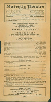 Majestic Theatre (Los Angeles); Thomas Wilkes (producer) - The Rear Car. A New Mystery Play in Three Acts by Edward E. Rose. Sunday, August 6, 1922