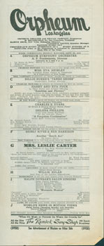 Orpheum Theatre (Los Angeles) - Mrs. Leslie Carter in a Tabloid of Her Most Famous Success 