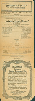 Item #63-6490 Abie's Irish Rose, A Comedy in Three Acts, By Anna Nichols, March 12, 1922. Morosco...