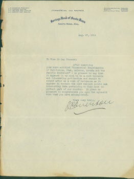 Item #63-6543 TLS J. P. Overton to Ellis A. Davis. Re: Commercial Encyclopedia of the Pacific...