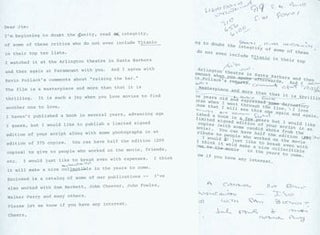 Item #63-6580 Drafts of letter by Herb Yellin to Director James Cameron. RE: Titanic. Herb Yellin