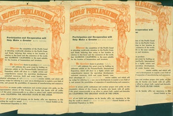 Item #63-6666 Business Proclamations Supporting the 1915 Panama-California Exposition San Diego: Santa Barbara County & San Luis Obispo County. 1915 Panama-California Exposition San Diego.