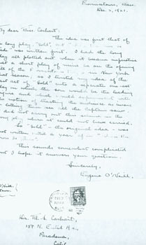 Item #63-6700 Photocopy of ALS Eugene O'Neill to Margeret Carhart, December 2, 1921. Eugene...