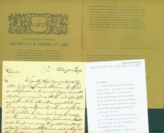 Item #63-6710 A Gift to its members from the Archives of American Art. [Facsimile of original...