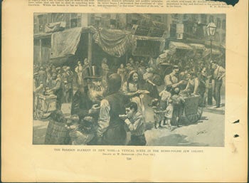 Harper's Weekly; W. Bengough (Illustr.) - The Foreign Element in New York--a Typical Scene in the Russo-Polish Jew Colony. From Article in Harper's Weekly, 1895