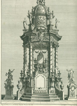 Item #63-6747 Plate III from Architettura E Prospettive. Dedicate alla Maesa di Carlo Sesto Imperador de'Romani. Johann Andreas Pfeffel, after Giuseppe Galli Bibiena, 1674 - 1748, engraver, 1696 - 1757, painter.