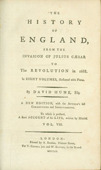 Item #63-6761 The History Of England. From the Invasion of Julius Caesar to the Revolution in 1688. Volume VIII. David Hume, A. Strahan, print.