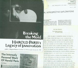 Item #63-6866 Harold Paris Files from Peter Selz. Breaking The Mold, Harold Paris's Legacy of...