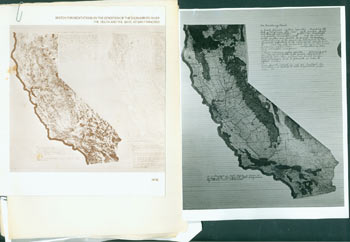 Item #63-6874 Sketch For Meditations On The Condition Of The Sacramento River, The Delta, And The Bays At San Francisco. Includes 8 x 10 Glossy B&W Photo. Exhibition Proposal with MS notes. Harrison Studio, Helen Mayer Harrison, Newton Harrison, Peter Selz, 1927 - 2018, b. 1932.