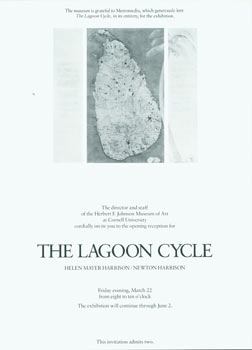 Item #63-6881 The Lagoon Cycle. Herbert F. Johnson Museum of Art, Cornell University. 1985. Addressed to Peter Selz. Harrison Studio, Helen Mayer Harrison, Newton Harrison, Peter Selz, 1927 - 2018, b. 1932.