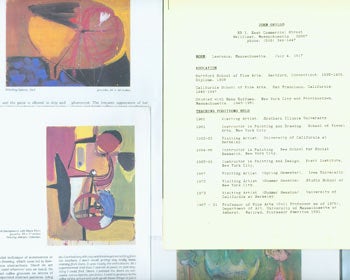 Item #63-6957 Dossier related to John Grillo from Peter Selz Files, including: May 1990 Article on John Grillo from Art Of California, with Color Plates. Press Releases and Biographical Profile. Peter Selz, John Grillo.