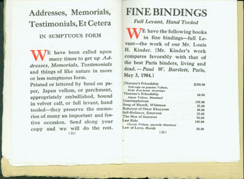 Item #63-6976 Catalog of Some Books & Things, Made by The Roycrofters In Idle Hours. Roycrofters, NY East Aurora.