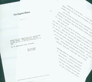 Item #63-6994 Typed Essay by Herb Yellin, and rejection letter from the Los Angeles Times,...