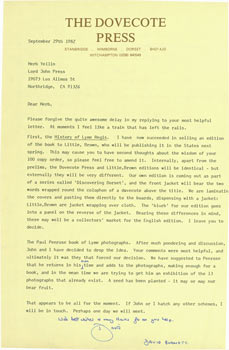 Item #63-6996 TLS David Burnett to Herb Yellin, January 26, 1983, with MS notes in margins. RE: A...