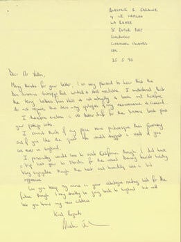 Item #63-7002 ALS Alastair R. Jardine to Herb Yellin, May 25, 1990. RE: Stephen King, Dan...