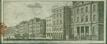 Item #63-7064 View Of The Coal Exchange, Thames Street. 18th Century British engraver.