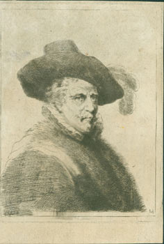 Item #63-7069 [Portrait Of A Man Wearing A Feathered Hat]. Etching on laid paper. Thomas Worlidge
