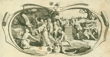 Item #63-7076 Engraving from 18th Century edition of Lucretius, De Rerum Natura. Lucretius, transl., Thomas Creech.
