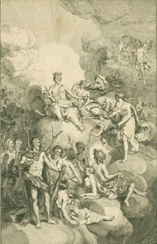Item #63-7082 Mount Olympus Scene. 17th Century British Engraver