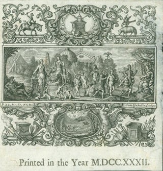 Item #63-7083 Printed in the Year MDCCXXXII. Classical Scene. Simon Gribelin, engrav