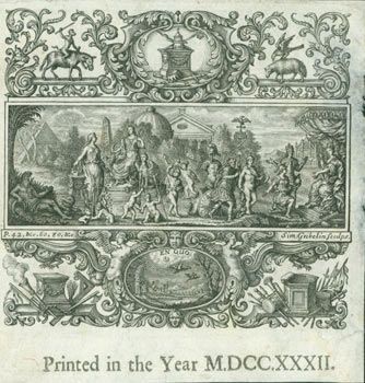 Item #63-7083 Printed in the Year MDCCXXXII. Classical Scene. Simon Gribelin, engrav.