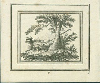 Item #63-7092 Pastoral Scene With Dog Asleep Beneath an Oak Tree, with Hat and Walking Stick....