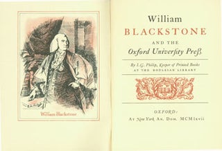 Item #63-7135 William Blackstone and the Reform of the Oxford University Press in the Eighteenth...