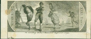 Item #63-7159 Image of Skaters, Emblem with "Memorandum" on it on verso. 18th Century British...
