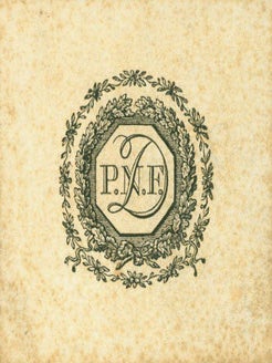 Item #63-7162 Initials D. P. N. F. Surrounded by Wreaths. From title page of Voyage de jeune...