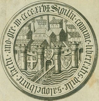 Item #63-7168 Seal Of Medieval Town with Cathedral, surrounded by Tower Walls, with a Moat...