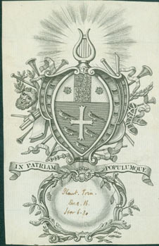 Item #63-7174 British Coat of Arms for the Westminster School with the Motto "In Patriam...