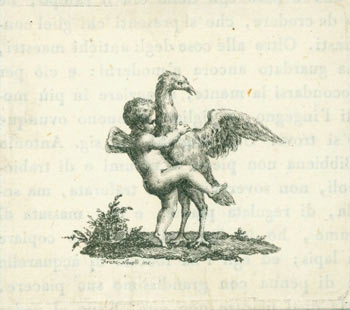 Item #63-7183 Cupid Embracing An Ostrich. Franz Novelli.