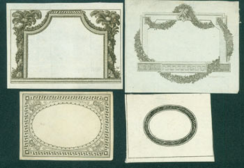 Item #63-7186 Four Engravings of Decorative Frames. 18th Century Italian Engraver?