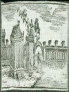 Item #63-7193 Man Testing Depth Of Water with Aquaduct in Background. Criuter? 17th Century...