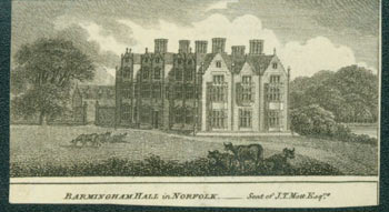 Item #63-7229 Barmingham Hall in Norfolk -- Seat of J. T. Mott, Esq. 18th Century British Engraver.