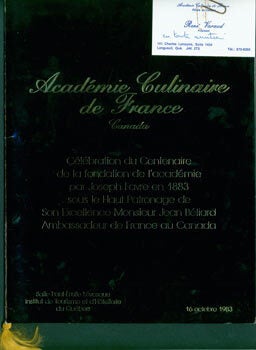 Item #63-7263 Celebration du Centenaire de la fondation de l'academie par Joseph Favre en...