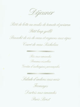 Item #63-7264 Lunch Menu for French Restaurant in Casablanca, Morocco. France Michelin Archives....
