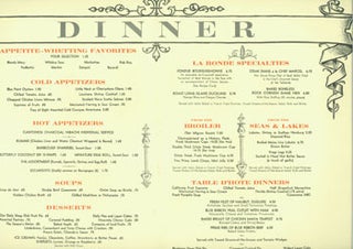 Item #63-7267 Dinner Menu, January 4, 1965. La Ronde, Hawaii Honolulu