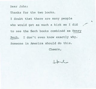 Item #63-7317 Photocopy of TLS Herb Yellin to John Updike. RE: Henry Bech. Lord John Press Herb...