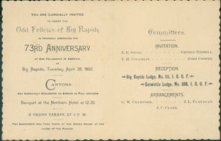 Item #63-7378 You Are Cordially Invited to Assist the Odd Fellows of Big Rapids in Properly...