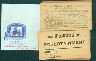 Item #63-7380 Tickets for Stereopticon & Film Exchange, 104 - 110 Franklin St., Chicago....
