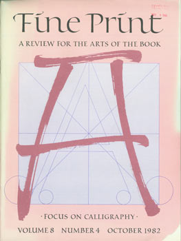 Kirschenbaum, Sandra (ed.) - Fine Print: A Review for the Arts of the Book. October 1982, Vol. 8, No. 4