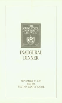 Item #63-7429 Ohio State Universal Campaign Inaugural Dinner, September 27, 1985. Ohio State...